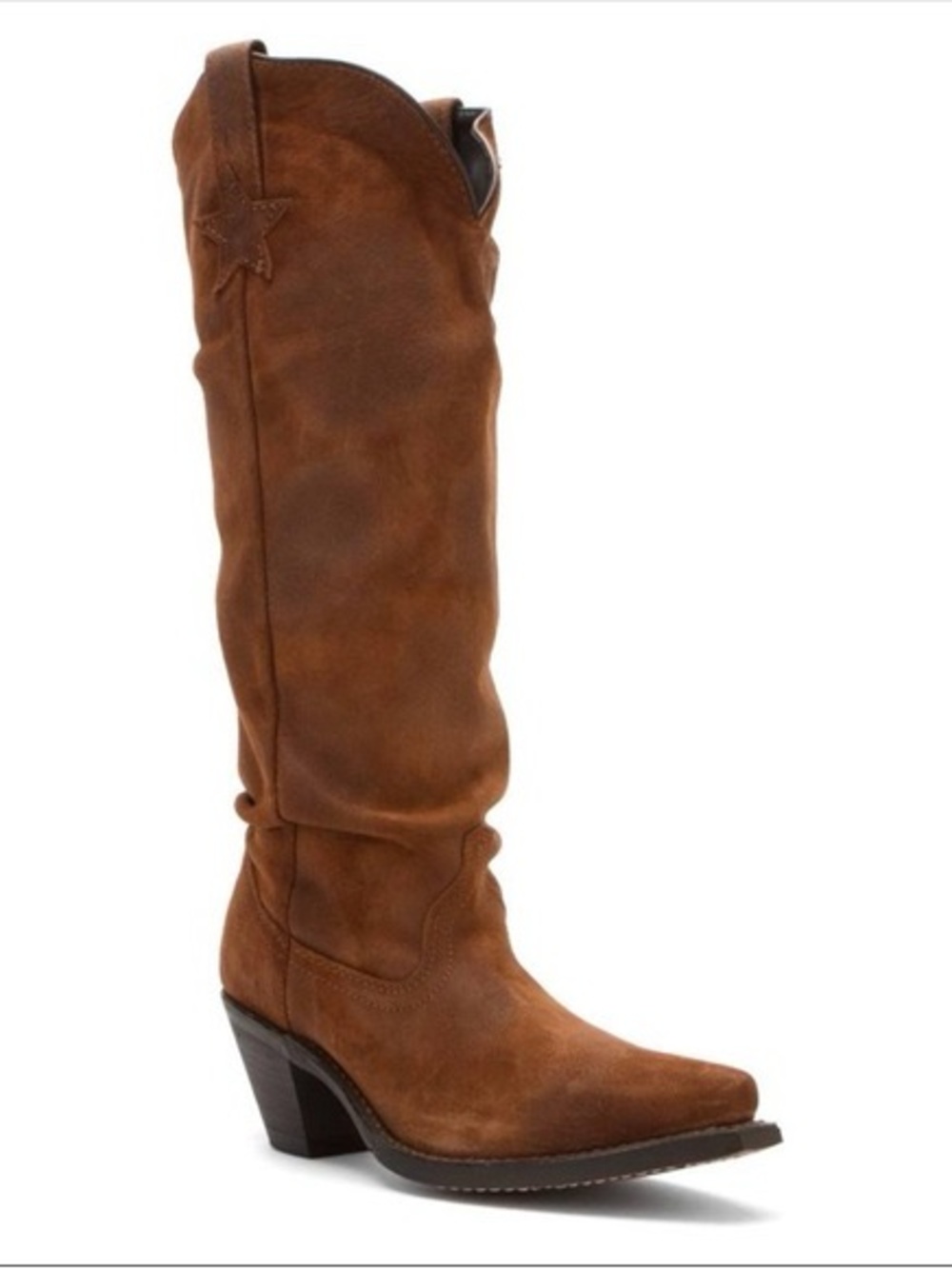 DINGO Brown Suede Western Boot w/ Star Detail